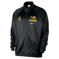 Men's Nike Black Los Angeles Lakers Courtside Pique Club Full-Zip Track Jacket