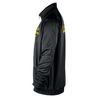 Men's Nike Black Los Angeles Lakers Courtside Pique Club Full-Zip Track Jacket