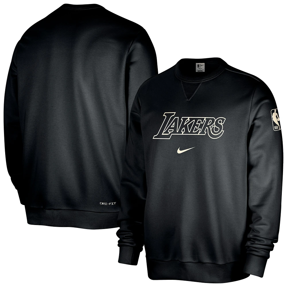 Sweat-shirt Nike noir Los Angeles Lakers Courtside Standard Issue Performance pour homme