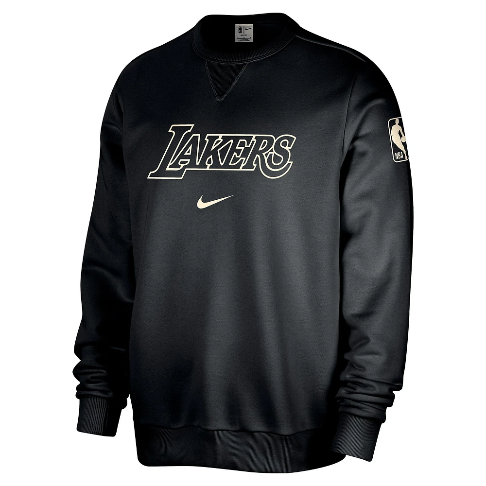 Sweat-shirt Nike noir Los Angeles Lakers Courtside Standard Issue Performance pour homme