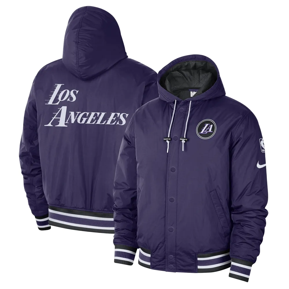 Lids Los Angeles Lakers Nike 2022/23 City Edition Courtside Bomber Full-Zip Hoodie  Jacket - Charcoal/Black