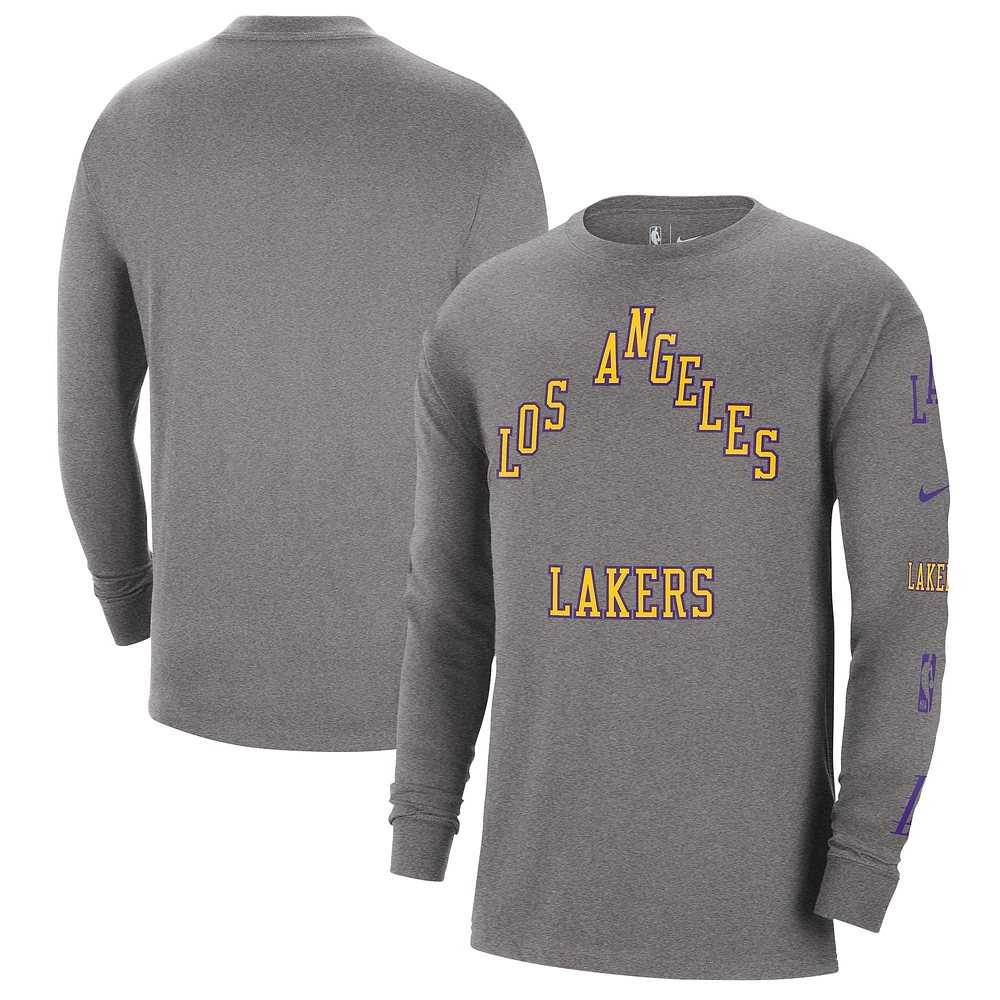 T-shirt à manches longues Nike Charcoal Los Angeles Lakers 2023/24 City Edition Max90 Expressive pour homme