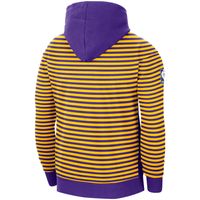 Men's Nike Gold/Purple Los Angeles Lakers 75th Anniversary Courtside Striped Pullover Hoodie