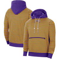 Men's Nike Gold/Purple Los Angeles Lakers 75th Anniversary Courtside Striped Pullover Hoodie