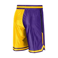 Men's Nike Gold/Purple Los Angeles Lakers Courtside Versus Force Split DNA Performance Shorts