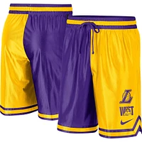 Men's Nike Gold/Purple Los Angeles Lakers Courtside Versus Force Split DNA Performance Shorts