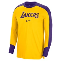 Men's Nike Gold Los Angeles Lakers 2024/25 Authentic Pre-Game Legend Long Sleeve Shooting Shirt