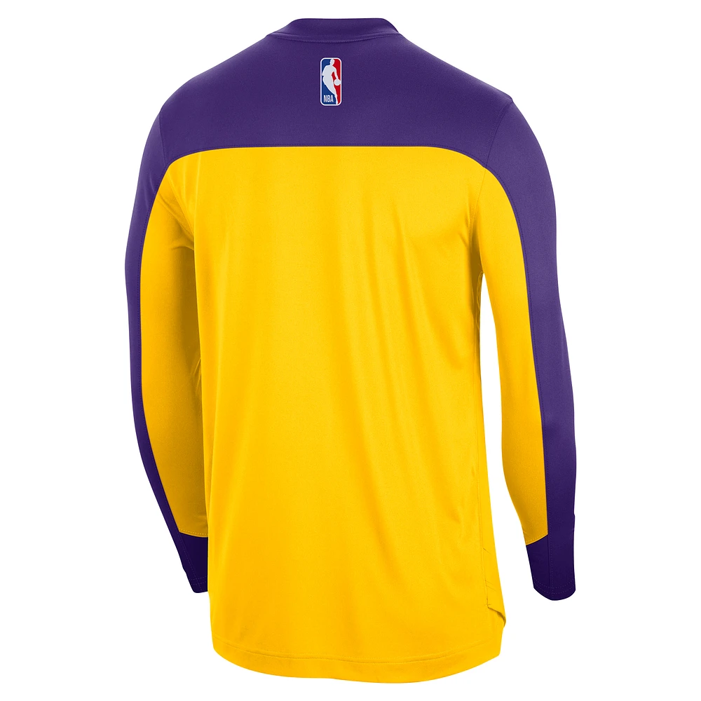 Maillot de tir à manches longues authentique Nike Gold Los Angeles Lakers 2024/25 pour homme