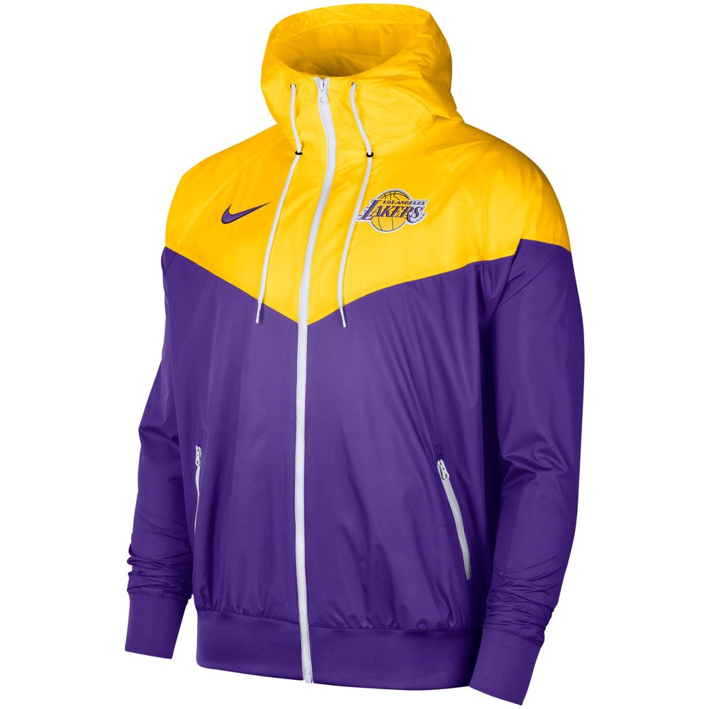 Nike Men's Nike Gold Angeles Lakers 75th Anniversary Courtside Windrunner Raglan Hoodie Full-Zip Jacket | Bramalea