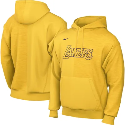 Los Angeles Lakers Nike Courtside Versus Stitch Split Pullover Hoodie - Gold