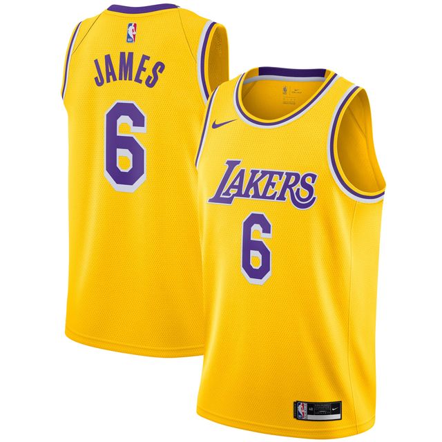 Homme Nike LeBron James Gold Los Angeles Lakers 2021/22 Swingman Joueur - Maillot Édition Icon