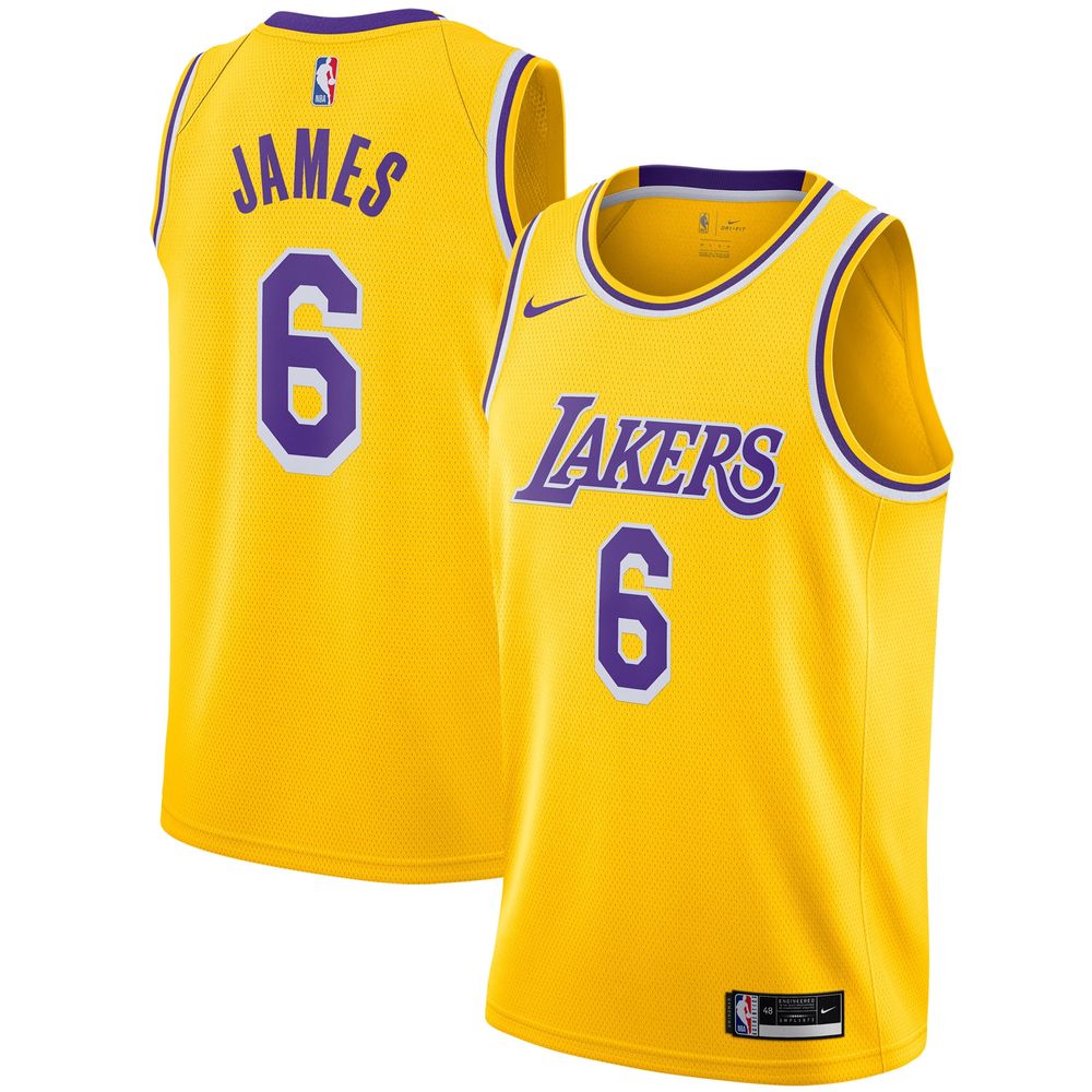 Men's Nike LeBron James Gold Los Angeles Lakers 2021/22 Swingman Player - Jersey Icon Edition