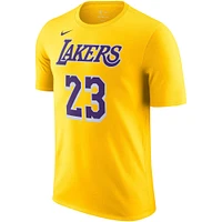 T-shirt Nike LeBron James Gold Los Angeles Lakers Icon 2022/23 avec nom et numéro pour homme