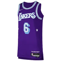 Maillot de joueur authentique Nike LeBron James violet Los Angeles Lakers pour homme - City Edition