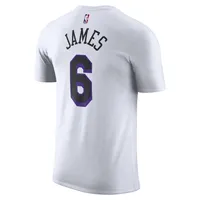 T-shirt avec nom et numéro pour homme Nike LeBron James Los Angeles Lakers 2022/23 City Edition blanc