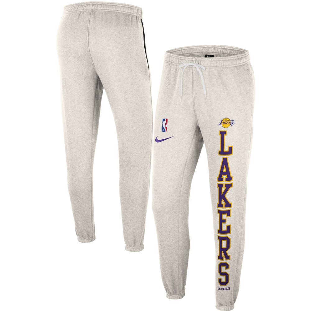 Men's Nike Oatmeal Los Angeles Lakers 75th Anniversary Courtside Fleece Pants