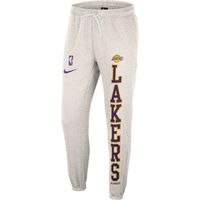 Men's Nike Oatmeal Los Angeles Lakers 75th Anniversary Courtside Fleece Pants