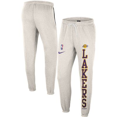 Men's Nike Oatmeal Los Angeles Lakers 75th Anniversary Courtside Fleece Pants