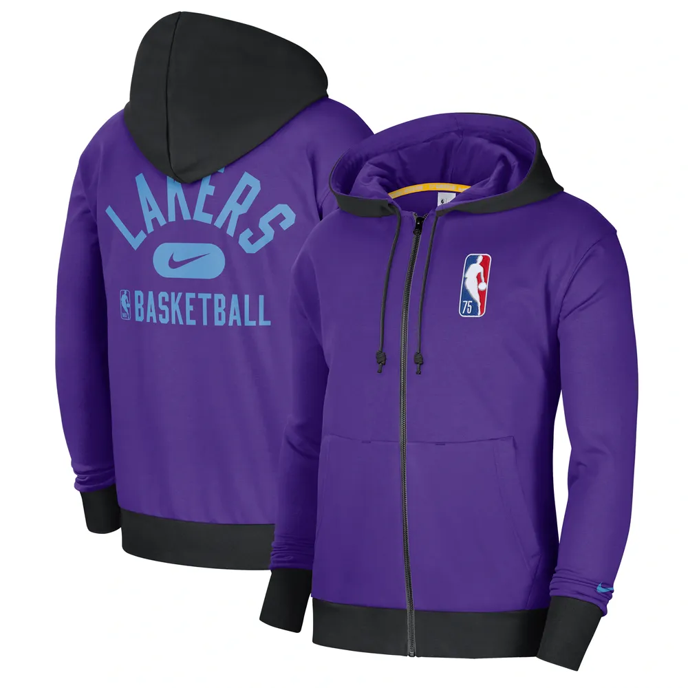 Nike Los Angeles Lakers Purple Authentic Showtime Performance Full-Zip Hoodie Jacket Size: Small