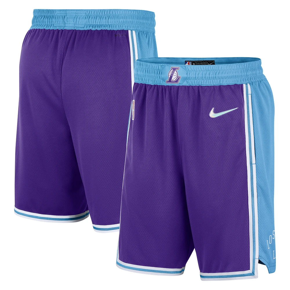 Short Nike Los Angeles Lakers 2021/22 City Edition Swingman Violet/Bleu pour Homme