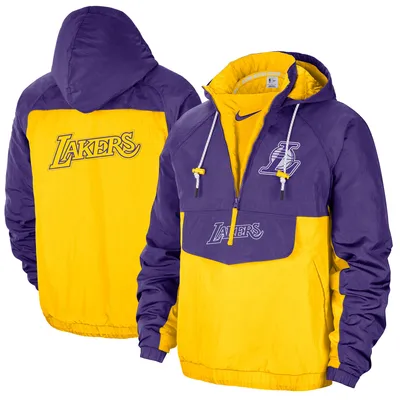 Nike Men's Los Angeles Lakers Yellow Courtside Fleece Pullover Hoodie, Medium