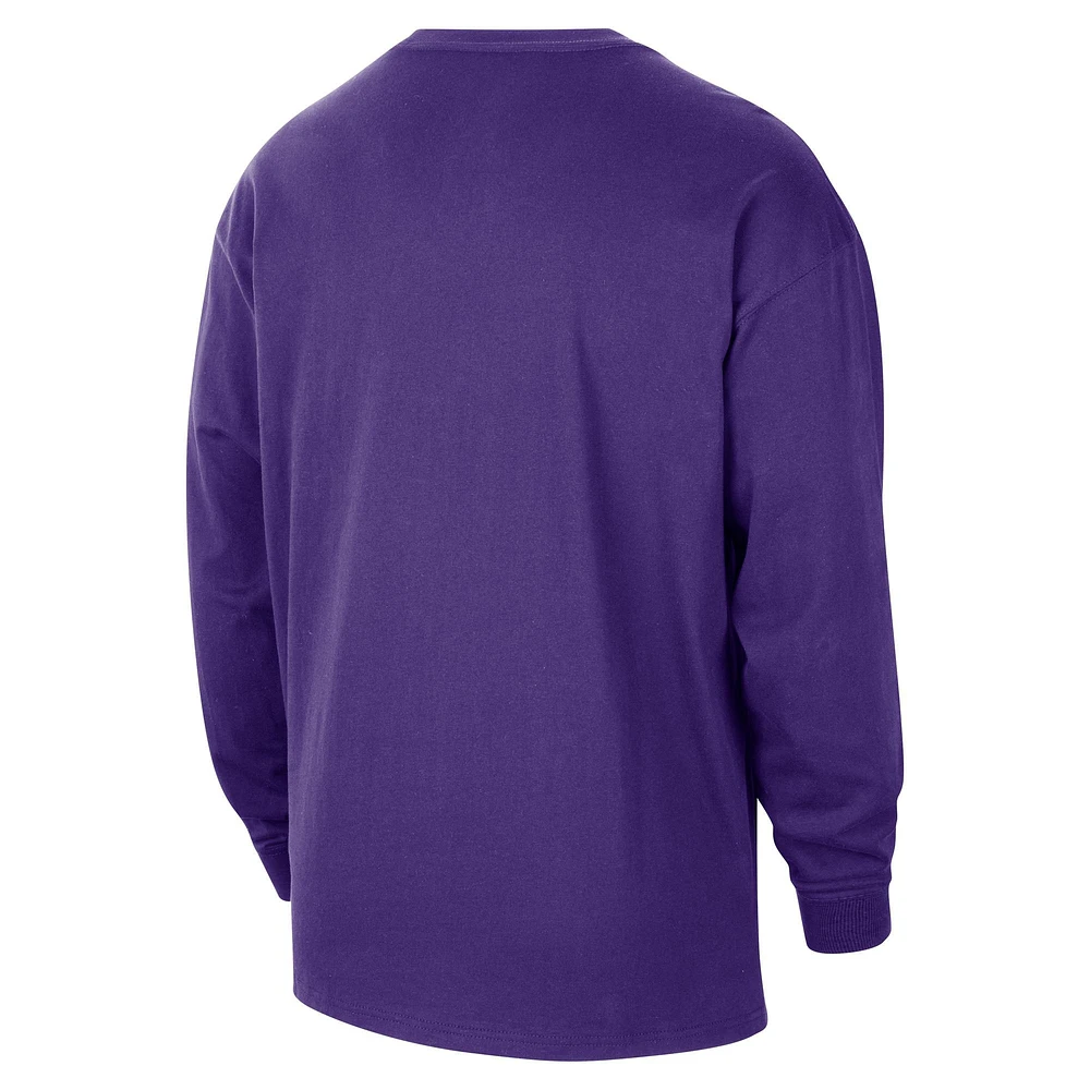 Men's Nike Purple Los Angeles Lakers 2024/25 City Edition Courtside Max90 Heavyweight Long Sleeve T-Shirt