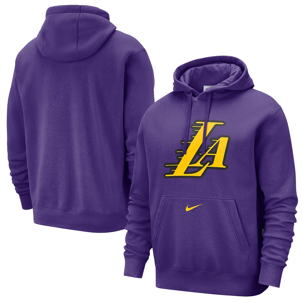 Sweat à capuche Nike violet Los Angeles Lakers 2024/25 City Edition Essential Club pour homme