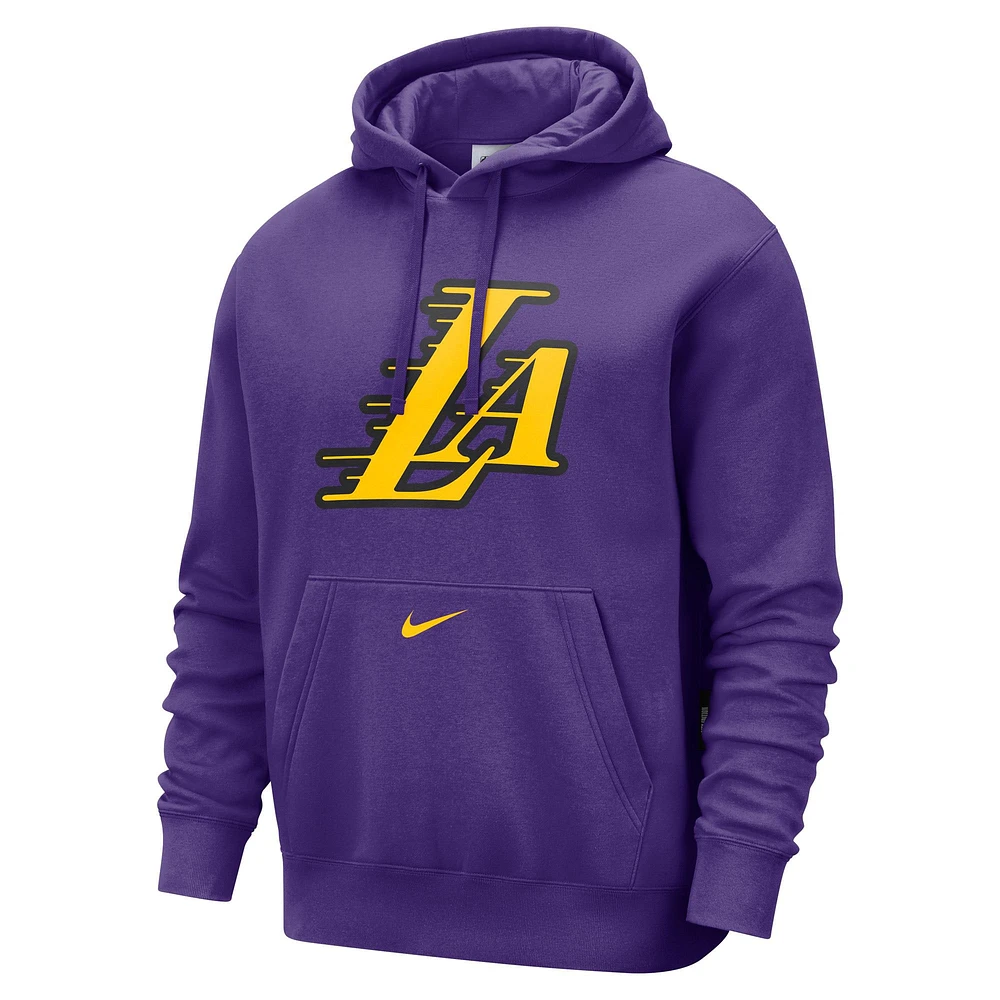 Sweat à capuche Nike violet Los Angeles Lakers 2024/25 City Edition Essential Club pour homme