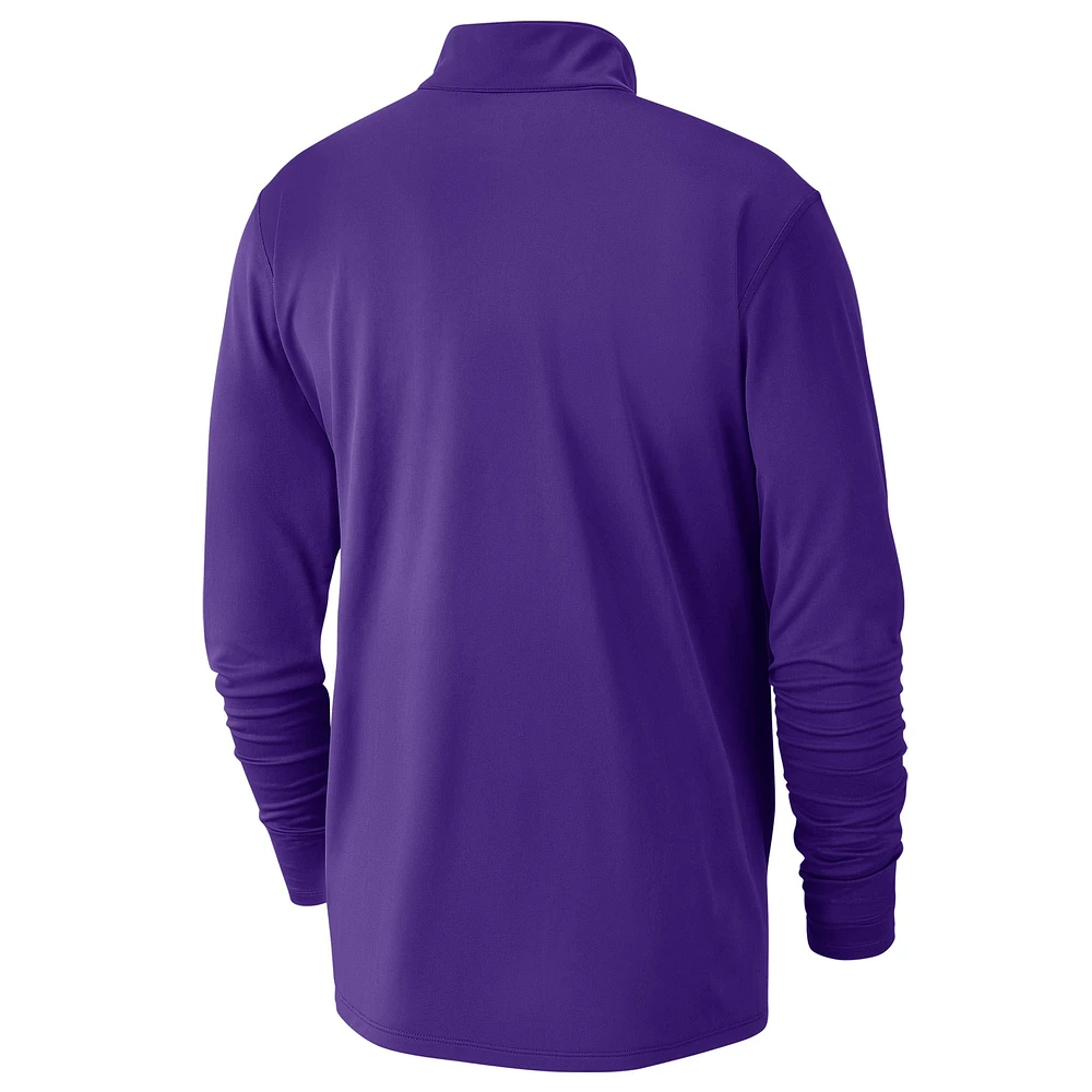 Haut Nike violet Los Angeles Lakers 2024/25 Courtside Performance à demi-zip pour homme