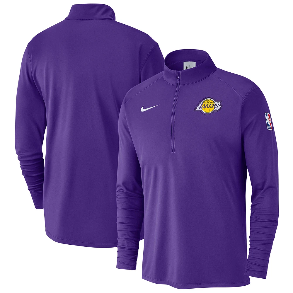 Haut Nike violet Los Angeles Lakers 2024/25 Courtside Performance à demi-zip pour homme