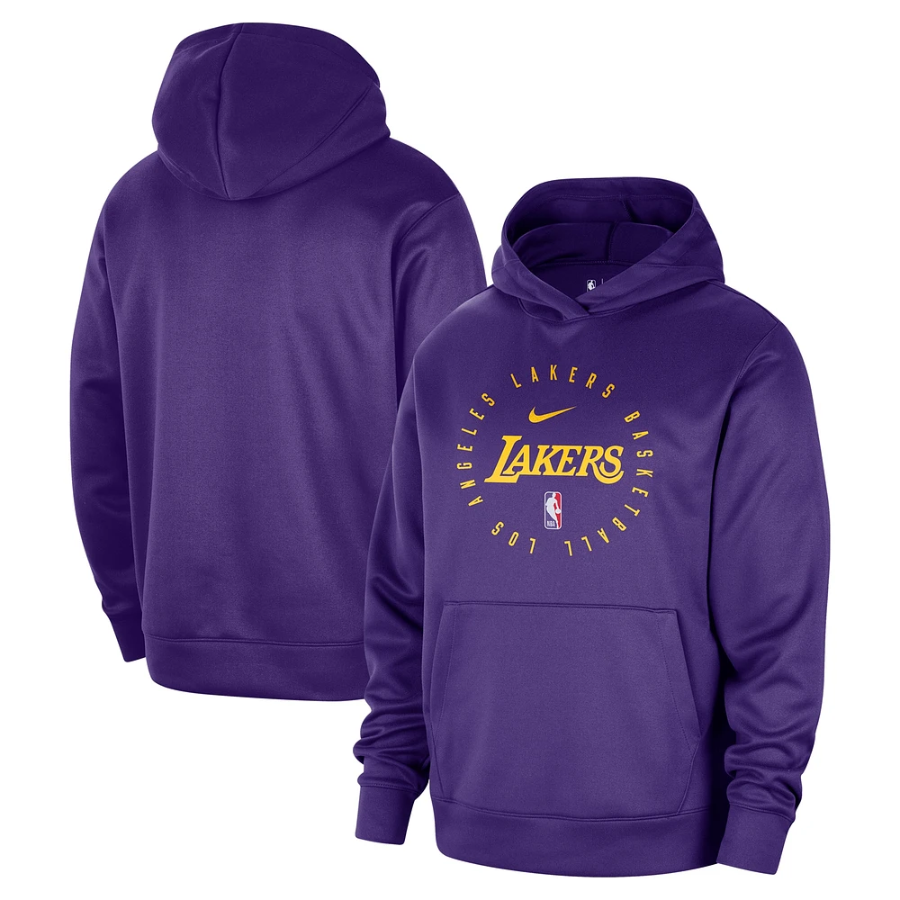 Men's Nike Purple Los Angeles Lakers 2024/25 Spotlight On-Court Practice Performance Pullover Hoodie