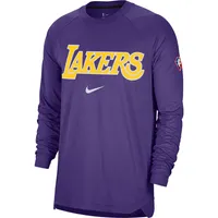 Men's Nike Purple Los Angeles Lakers 75th Anniversary Pregame Shooting Performance Raglan Long Sleeve T-Shirt Size: Small