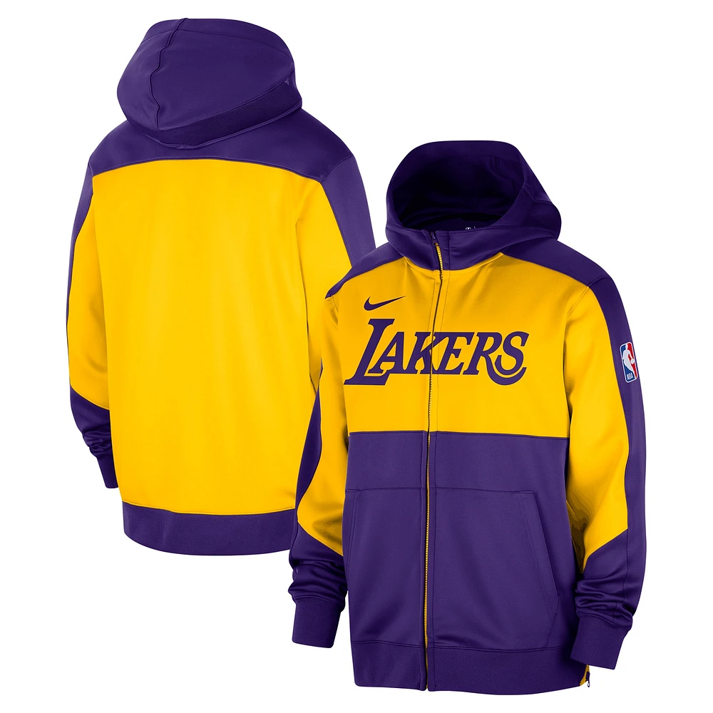 Sweat à capuche entièrement zippé Nike violet authentique On-Court Showtime Performance Los Angeles Lakers pour homme