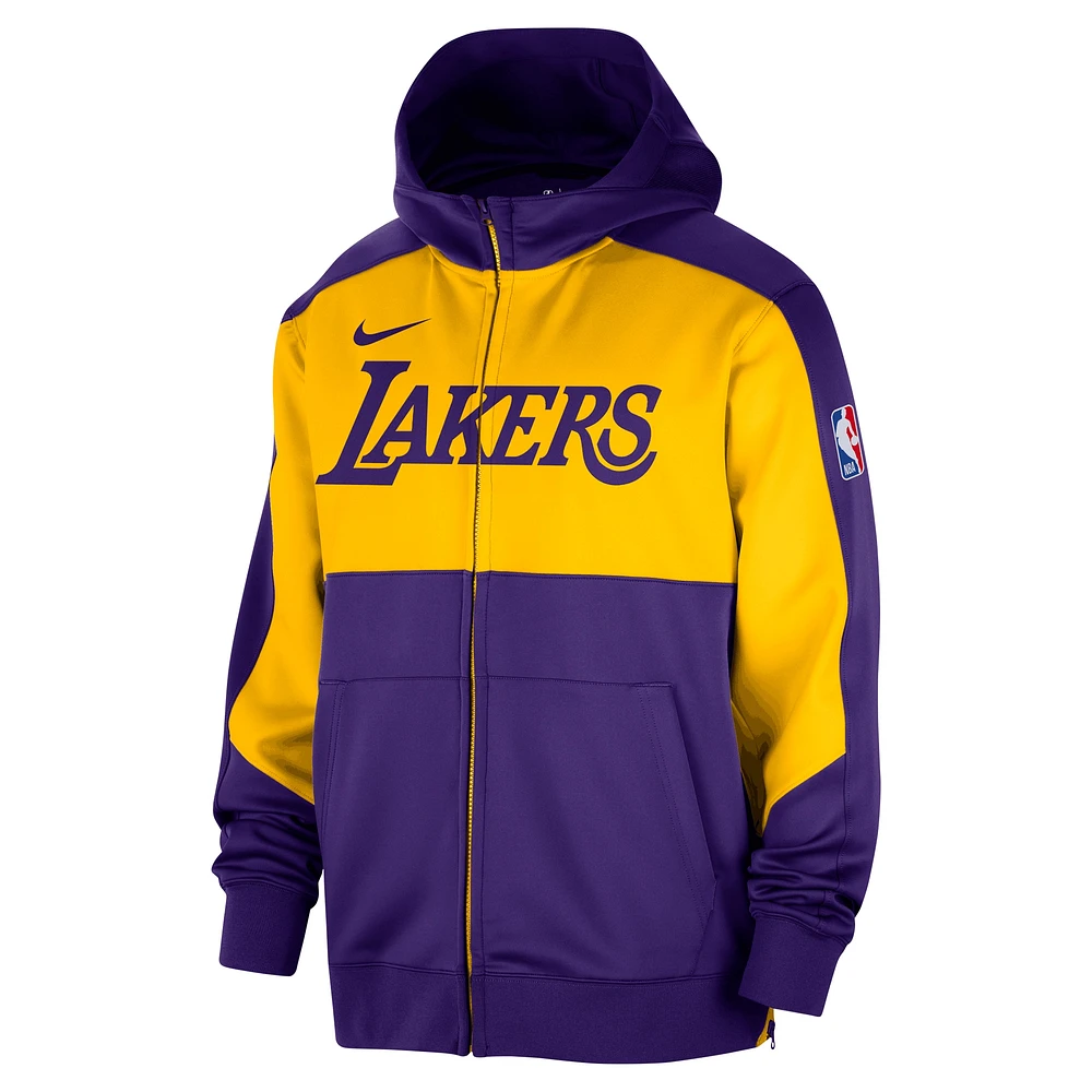 Men's Nike Purple Los Angeles Lakers Authentic On-Court Showtime Performance Full-Zip Hoodie