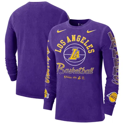 Los Angeles Lakers Nike Courtside Retro Elevated Long Sleeve T-Shirt - Purple