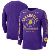 Men's Nike Purple Los Angeles Lakers Courtside Retro Elevated Long Sleeve T-Shirt