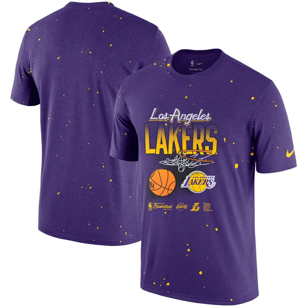 Los Angeles Lakers Nike City Edition Logo Long Sleeve T-Shirt - Dark Grey  Heather - Mens