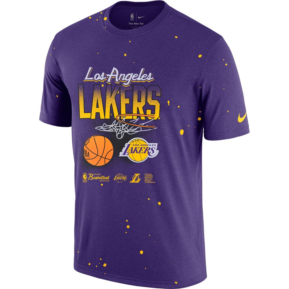 Men's Nike Purple Los Angeles Lakers Courtside Splatter T-Shirt