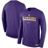 Men's Nike Black Los Angeles Lakers Essential Practice Legend Performance  Long Sleeve T-Shirt