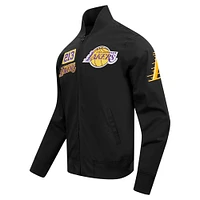 Men's Pro Standard Black Los Angeles Lakers Area Code Twill Full-Zip Jacket