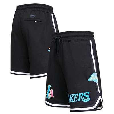 Men's Pro Standard Black Los Angeles Lakers Neon Shorts