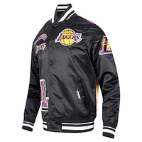 Men's Pro Standard Black Los Angeles Lakers Sublimated Satin Full-Snap Jacket