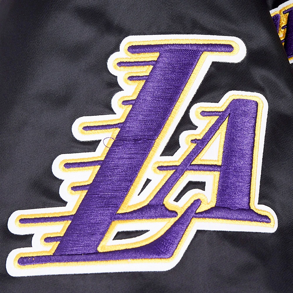 Men's Pro Standard Black Los Angeles Lakers Sublimated Satin Full-Snap Jacket