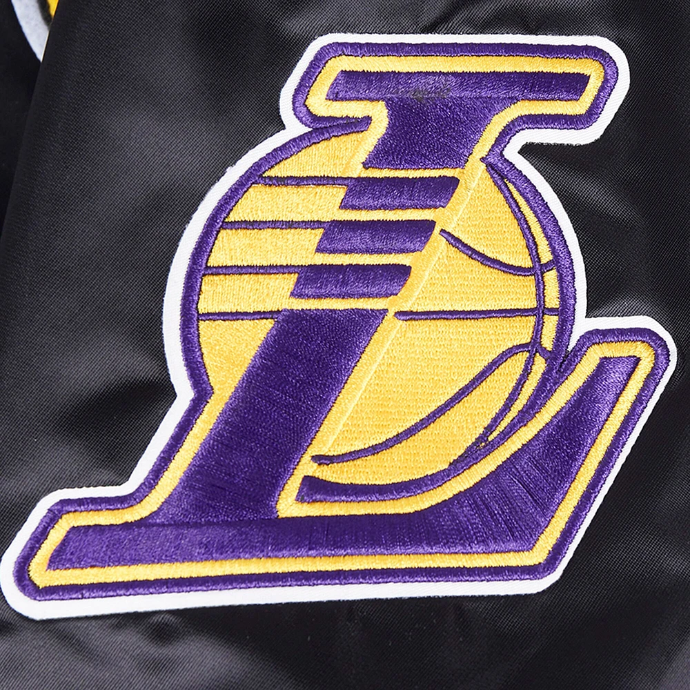 Men's Pro Standard Black Los Angeles Lakers Sublimated Satin Full-Snap Jacket