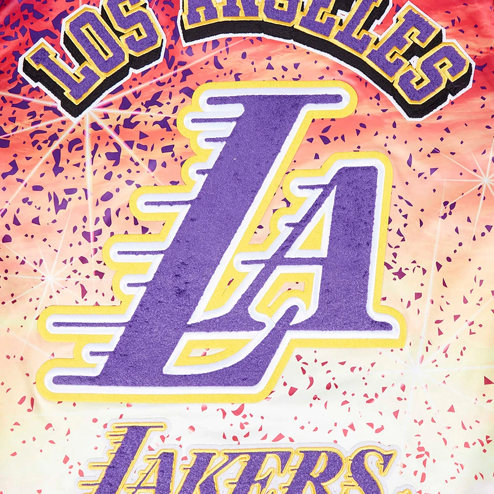 Veste à boutons-pression en satin sublimé Pro Standard pour homme Los Angeles Lakers noire