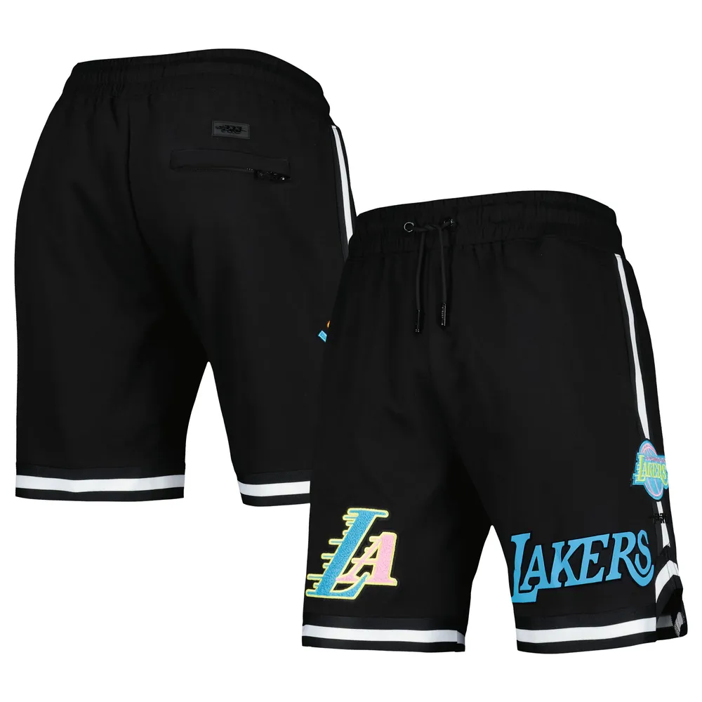 Short néon délavé Los Angeles Lakers Pro Standard noir pour homme