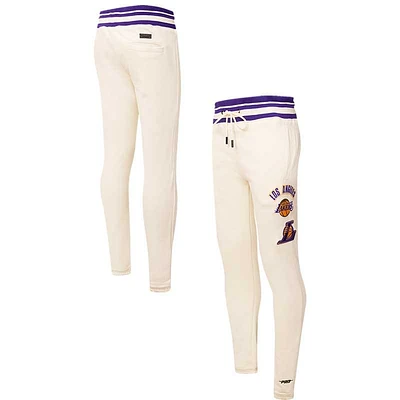 Pantalon de survêtement en molleton rétro classique Los Angeles Lakers Pro Standard crème pour homme