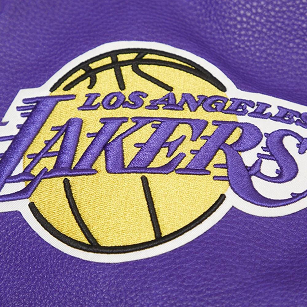 veste Pro Standard crème pour hommes, Los Angeles Lakers Retro Classic Varsity entièrement zippée,