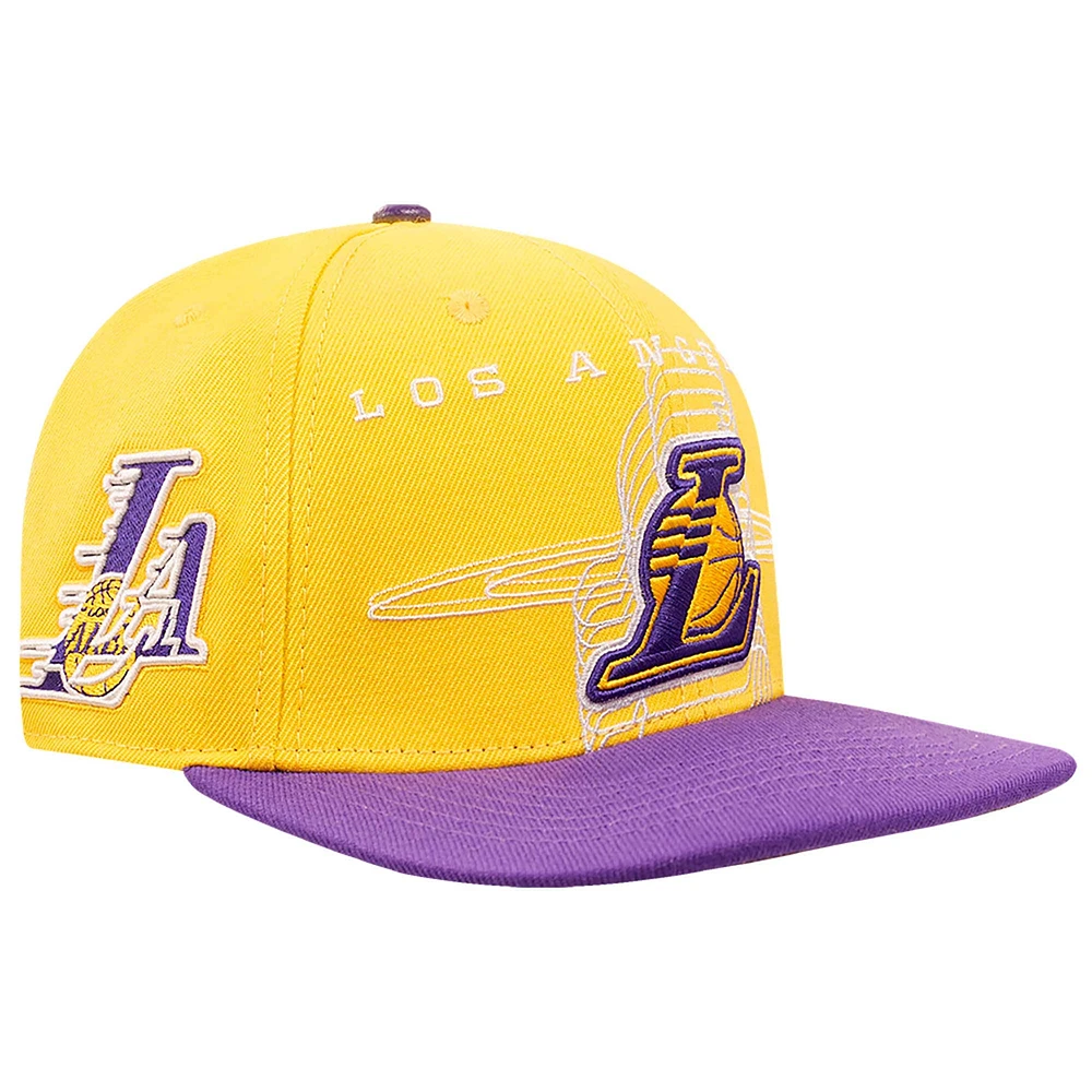 Casquette Snapback Pro Standard Or/Violet Los Angeles Lakers Logo Morph pour hommes