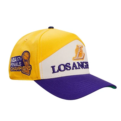 Casquette réglable Pro Standard pour hommes, or/violet, Los Angeles Lakers Pinch Chevron